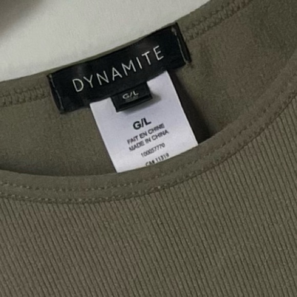 DYNAMITE Green Spencer Seamless Cropped Racerback Top - Picture 2 of 3